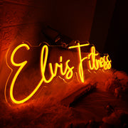 Elvis Fitness Orange Neon Sign