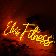 Elvis Fitness Orange Neon Sign