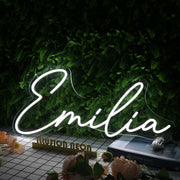 Emilia Name White Neon Sign