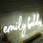 Emily Bekdas White Neon Sign