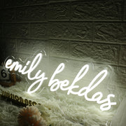 Emily Bekdas White Neon Sign