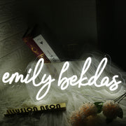 Emily Bekdas White Neon Sign