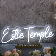 Estie Temple White Neon Sign