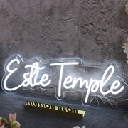 Estie Temple White Neon Sign