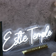 Estie Temple White Neon Sign