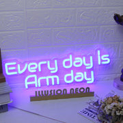 Every Day Is Arm Day Blue Neon Sign