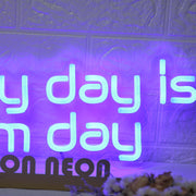 Every Day Is Arm Day Blue Neon Sign