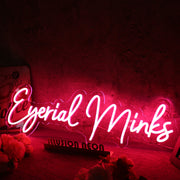 Eyerial Minks Red Neon Sign