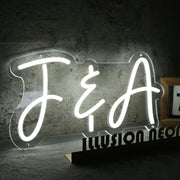 F And A White Neon Sign