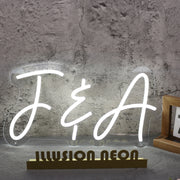 F And A White Neon Sign