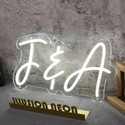 F And A White Neon Sign