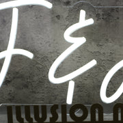 F And A White Neon Sign