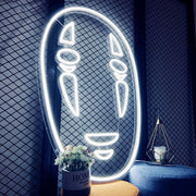 Faceless Male Anime Characters Neon Sign