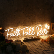 Faith Full Roots Yellow Neon Sign