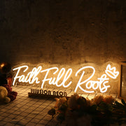 Faith Full Roots Yellow Neon Sign