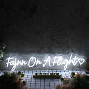 Fajnn On A Flight White Neon Sign