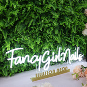 Fancy Girl Nails White Neon Sign