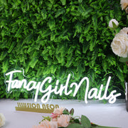 Fancy Girl Nails White Neon Sign