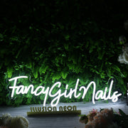 Fancy Girl Nails White Neon Sign