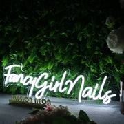 Fancy Girl Nails White Neon Sign