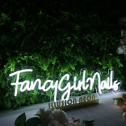 Fancy Girl Nails White Neon Sign