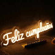 Feliz Cumpleanos Yellow Neon Sign