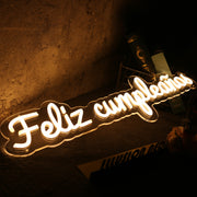 Feliz Cumpleanos Yellow Neon Sign