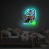 Fiercely Leopard Man LED Neon Acrylic Artwork