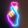 Finger Heart Neon Sign