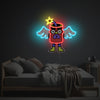 Fire Work Man With White Wing LED Neon Acrylic Artwork