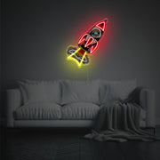 Firing Rocket LED Neon Acrylic Artwork