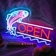 Fish Open Neon Sign