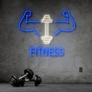 Fitness With Workout Drawing Neon Sign