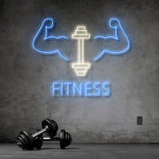 Fitness With Workout Drawing Neon Sign