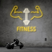 Fitness With Workout Drawing Neon Sign