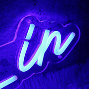 Fitting In Blue Neon Sign