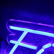 Fitting In Blue Neon Sign