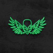 Flying Skull Neon Sign