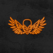 Flying Skull Neon Sign