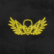 Flying Skull Neon Sign