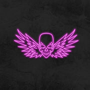 Flying Skull Neon Sign