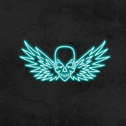 Flying Skull Neon Sign