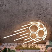 Flying Soccer Yellow Neon Sign