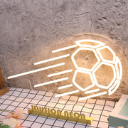 Flying Soccer Yellow Neon Sign