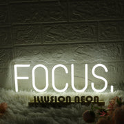 Focus White Neon Sign