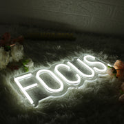 Focus White Neon Sign