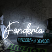 Fonderia White Neon Sign