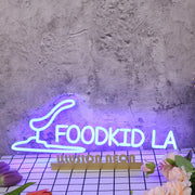 Food Kid LA Blue Neon Sign