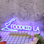 Food Kid LA Blue Neon Sign