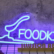 Food Kid LA Blue Neon Sign